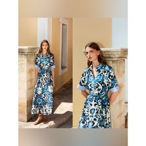 NWT EVI GRINTELA Valerie Midi Short sleeve dress